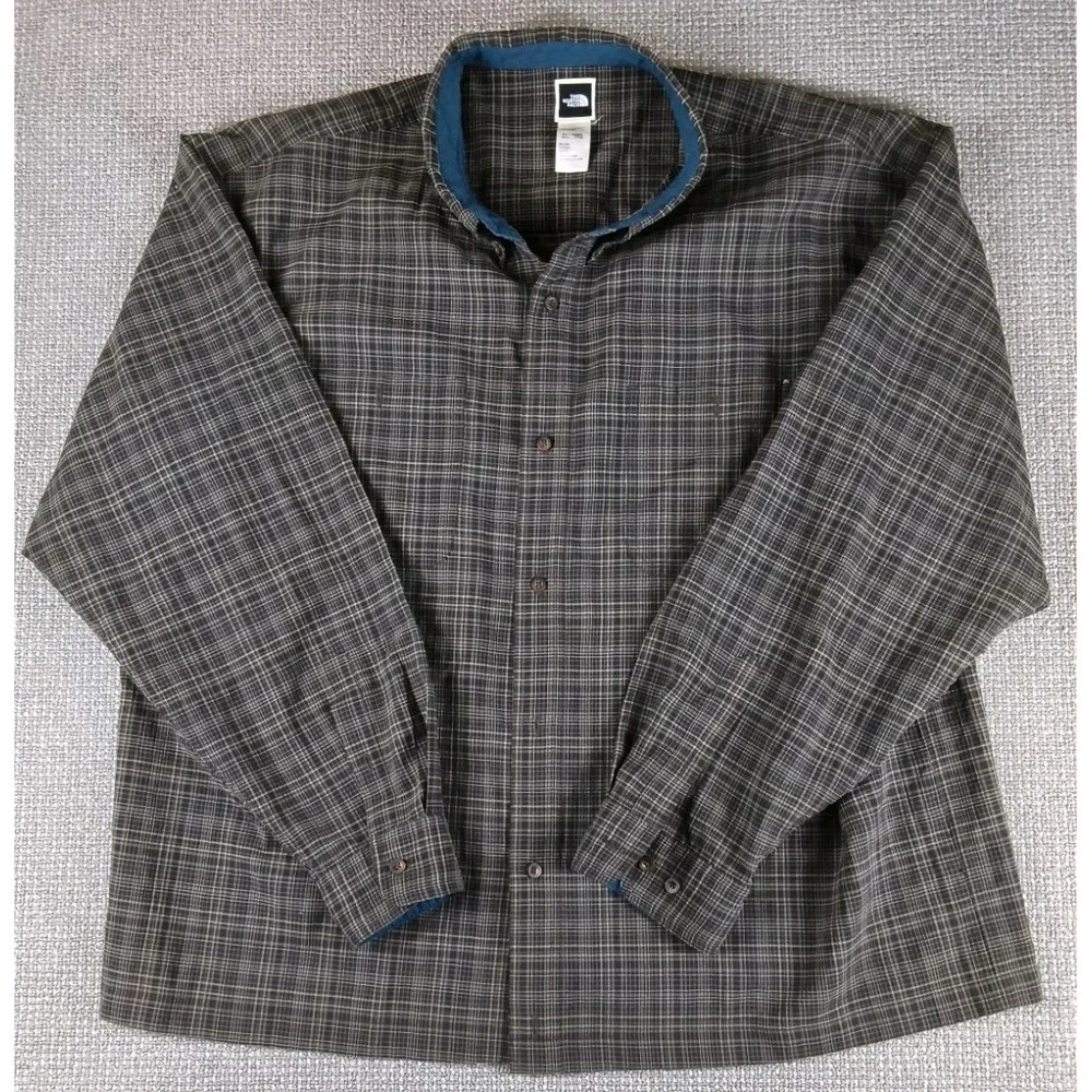 BUNDLE Set of 2 The North Face Men's Plaid Long Sleeve Trail Shirts - Size XXL